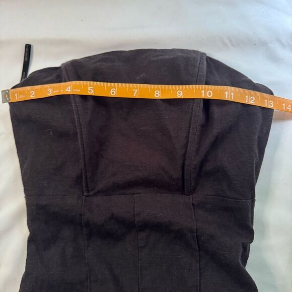 Stone Cold Fox Naples Black Strapless Jumpsuit Size 1 S Linen Tassel Fitted Chic - Picture 5 of 16